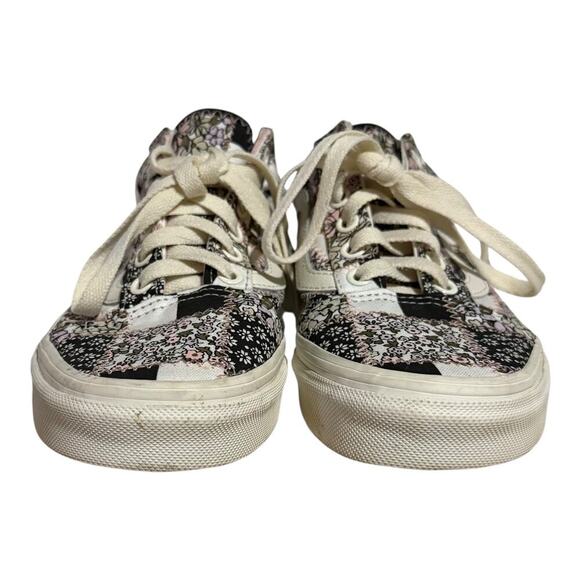 Vans Old Skool Floral Patchwork Sneakers Women's 6.5 Black Pink White Retro Skt - Picture 2 of 10